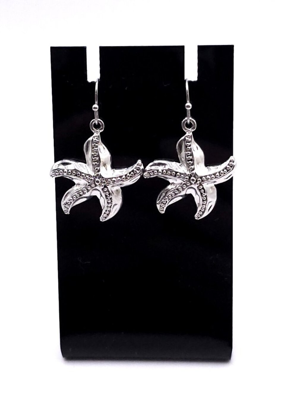 Starfish Dangle Earrings With Silver-Tone Finish And Textured Details - Picture 7 of 8